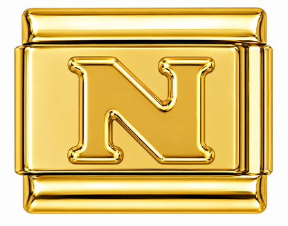 Gold Letters Italian Charm