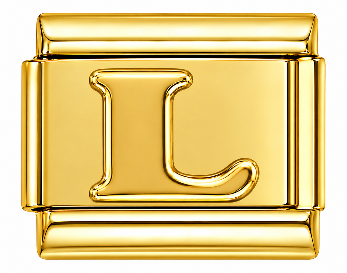 Gold Letters Italian Charm