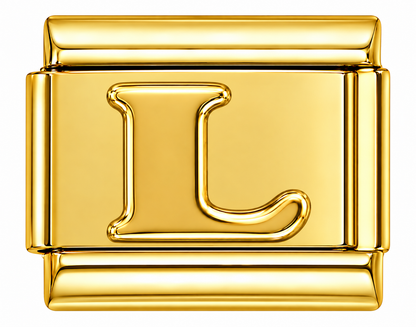 Gold Letters Italian Charm