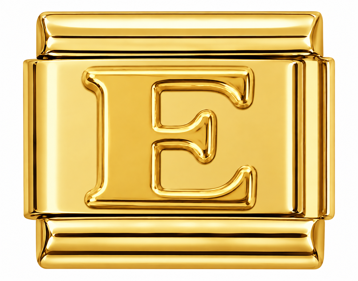 Gold Letters Italian Charm