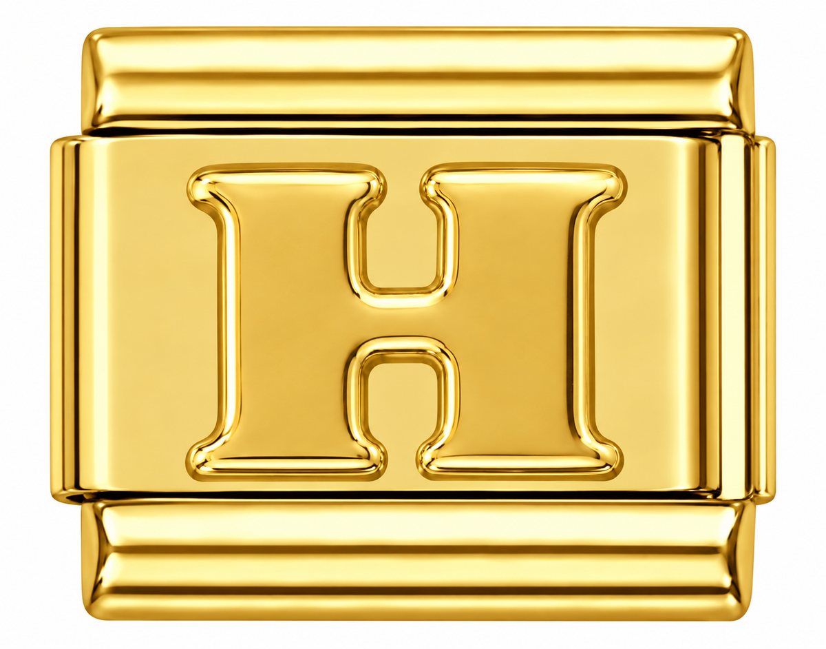 Gold Letters Italian Charm
