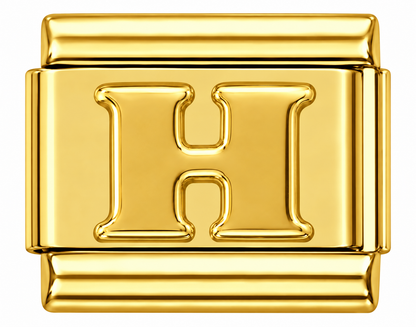 Gold Letters Italian Charm