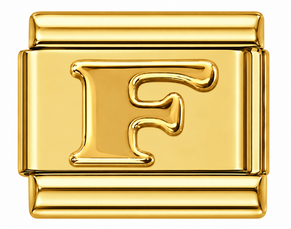 Gold Letters Italian Charm