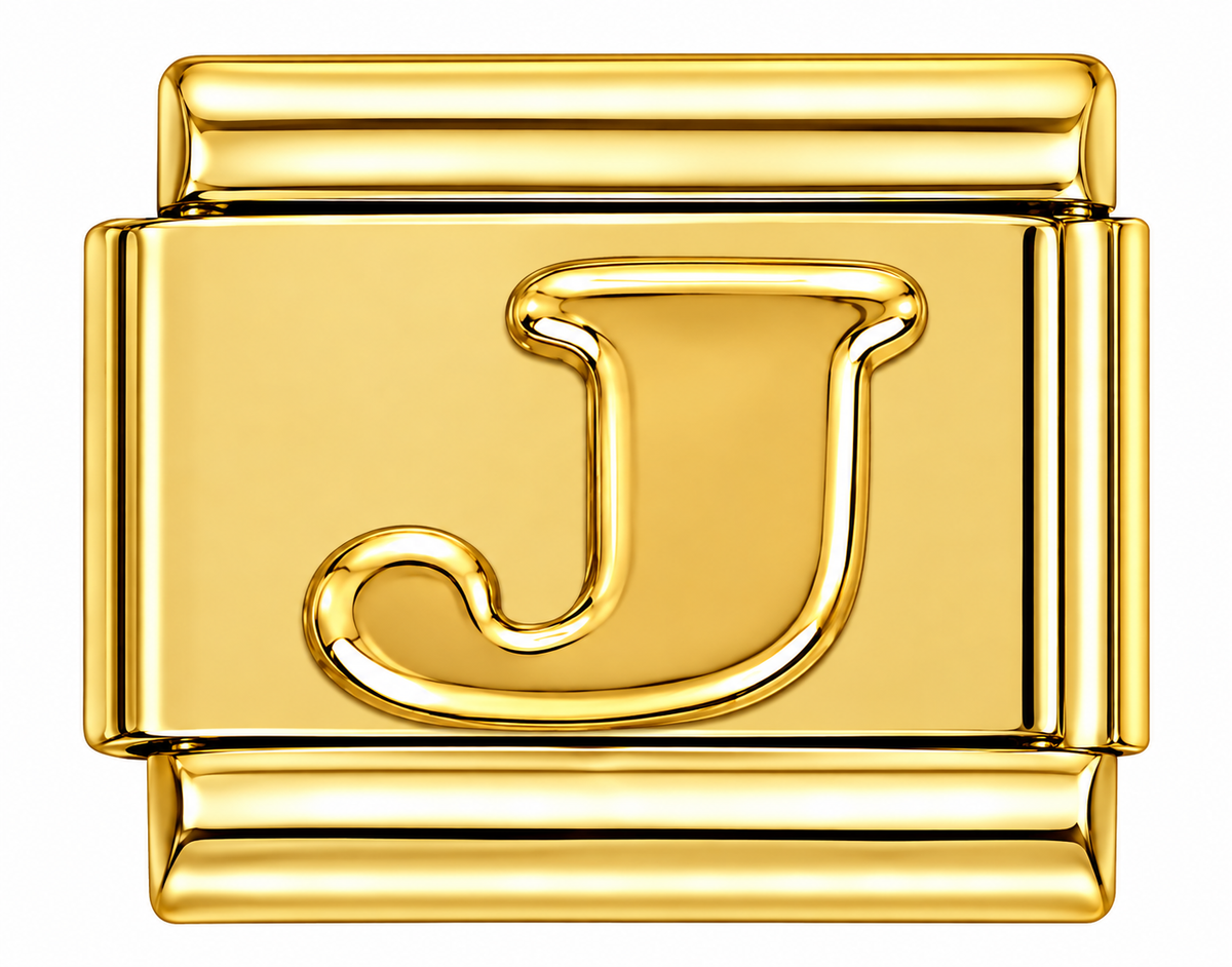 Gold Letters Italian Charm