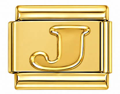 Gold Letters Italian Charm