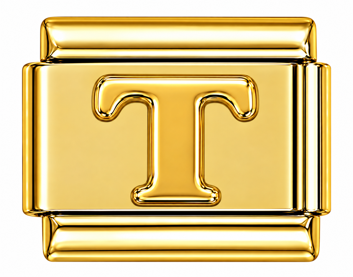 Gold Letters Italian Charm