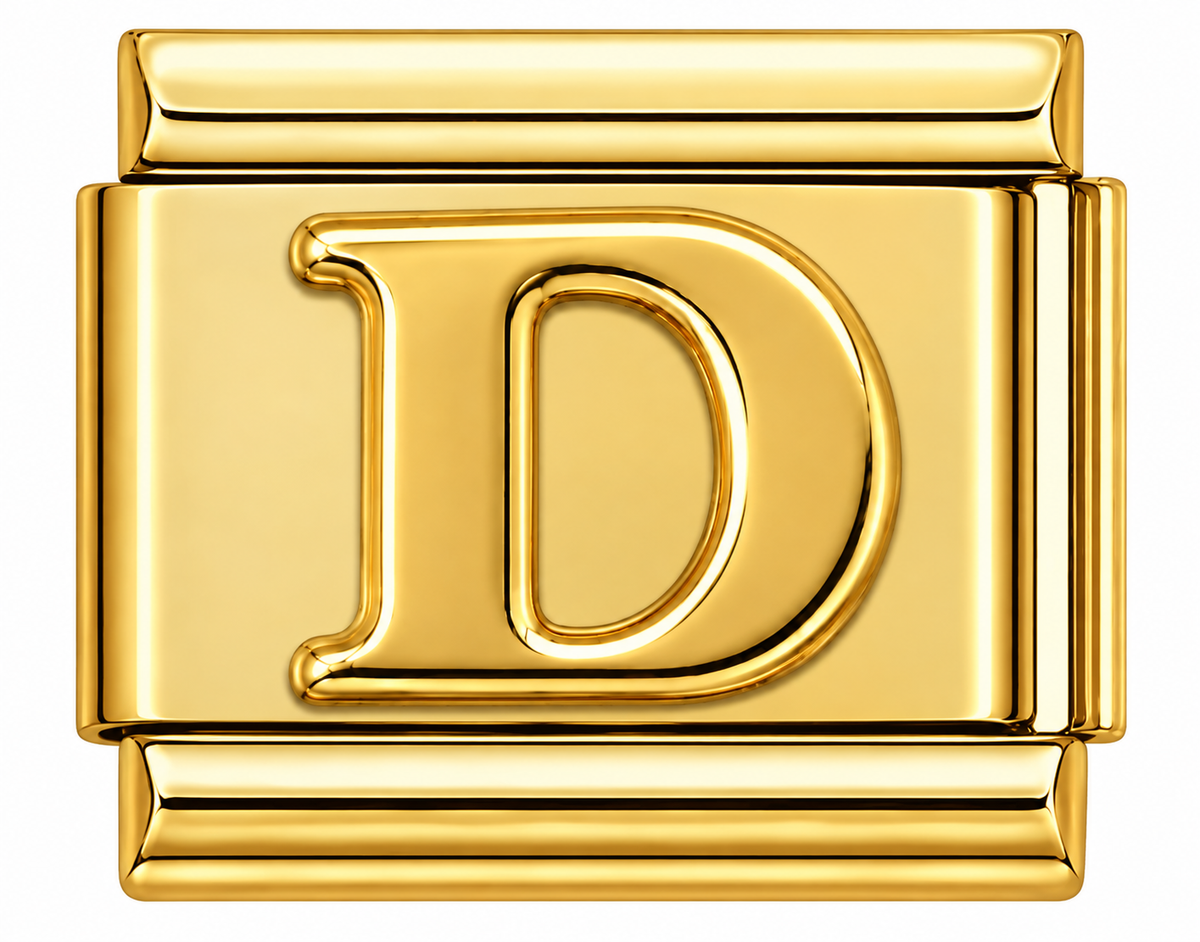 Gold Letters Italian Charm