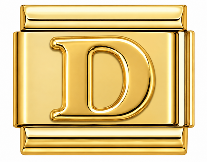 Gold Letters Italian Charm