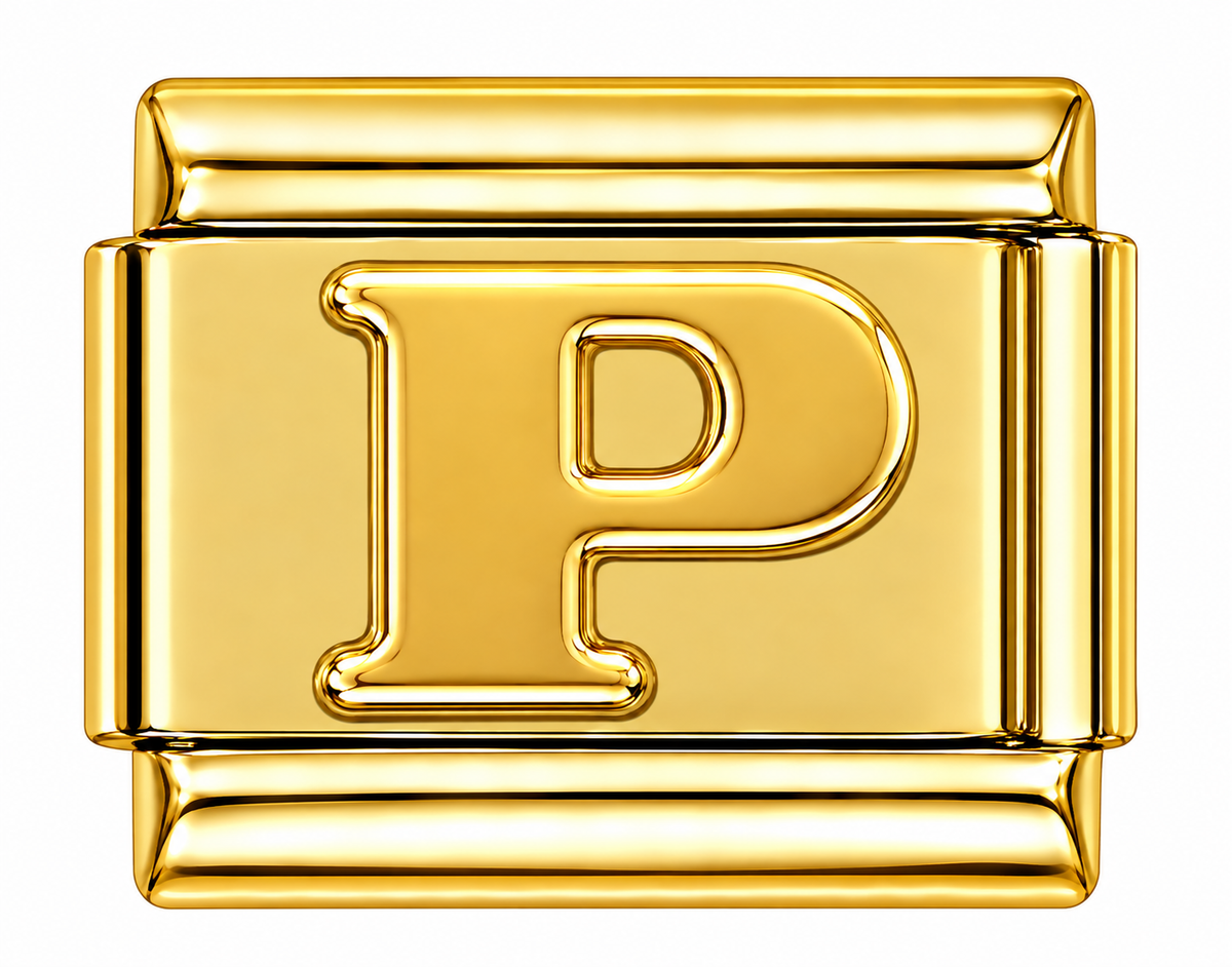 Gold Letters Italian Charm