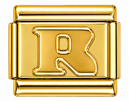 Gold Letters Italian Charm