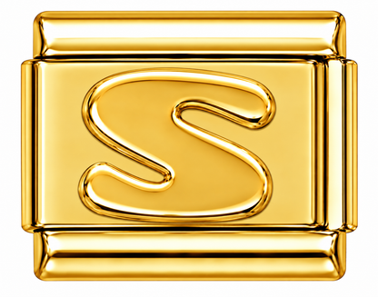 Gold Letters Italian Charm