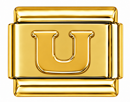 Gold Letters Italian Charm