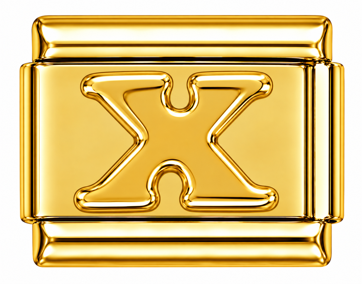 Gold Letters Italian Charm