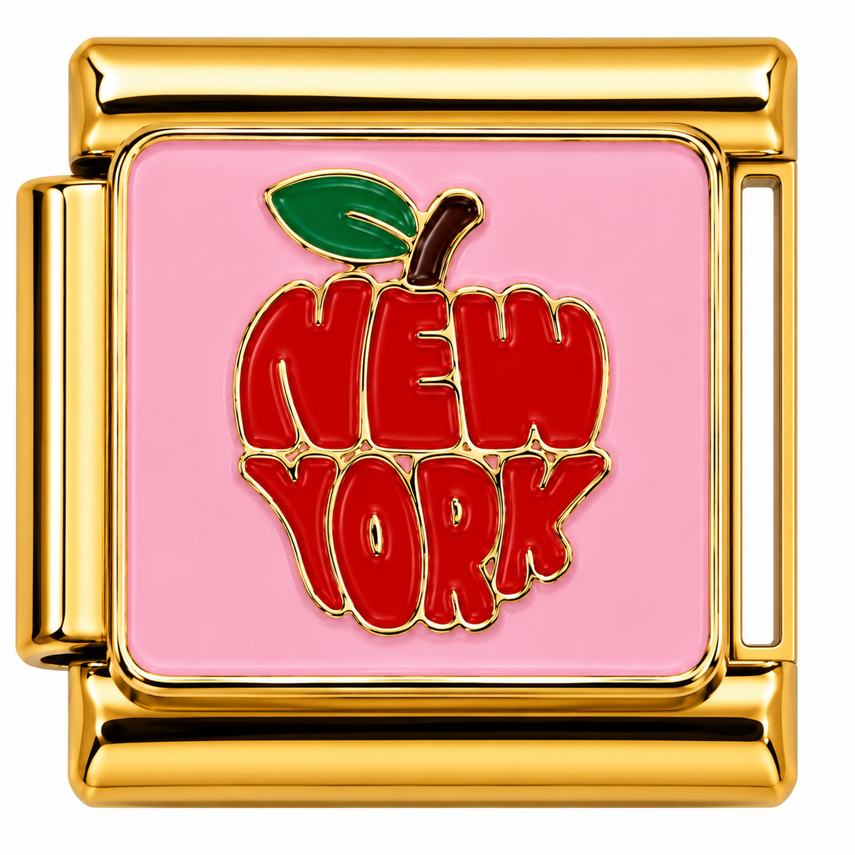 New York Apple Gold Italian Charm