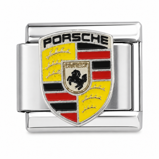 Porsche Emblem Silver Italian Charm