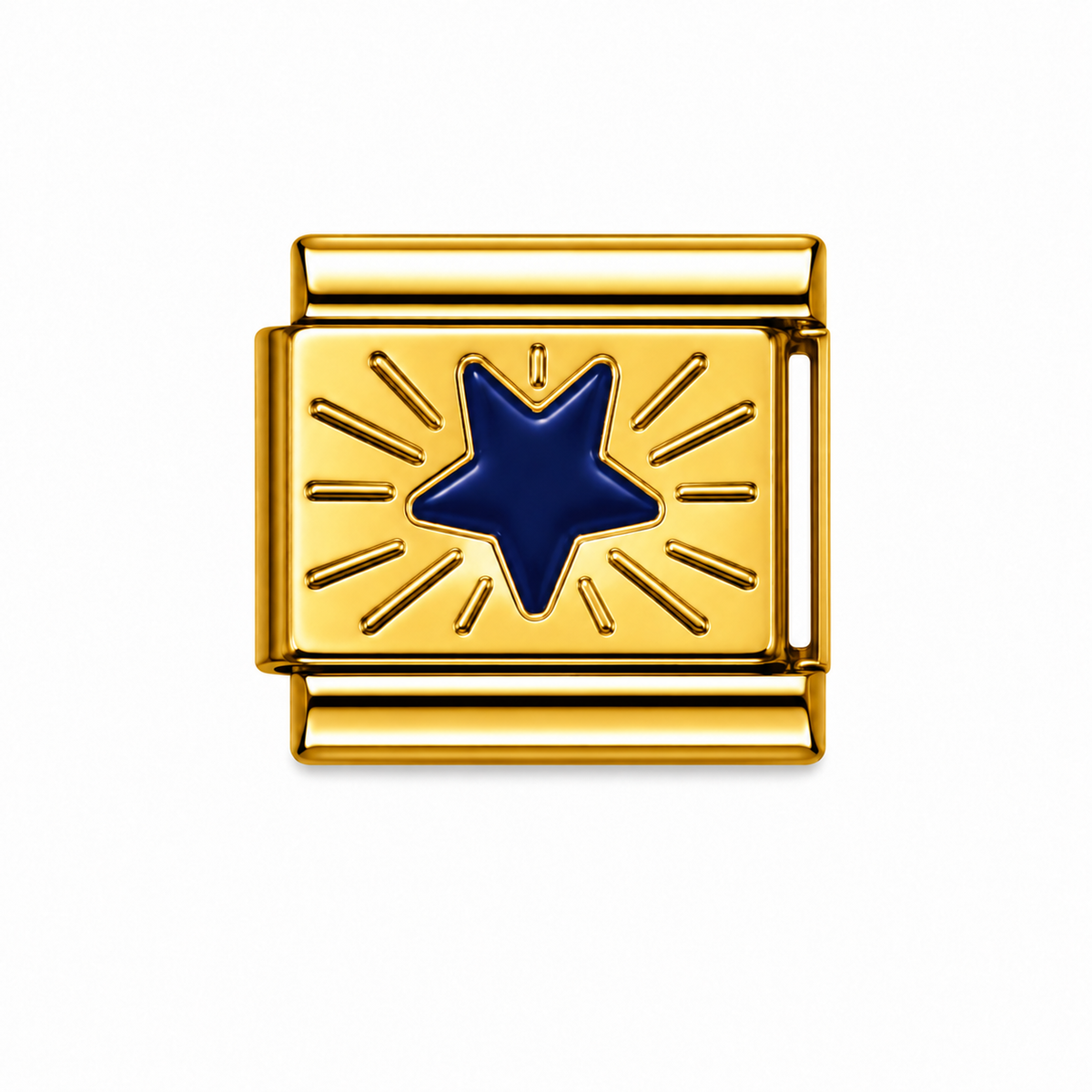 Radiant Blue Star Gold Italian Charm