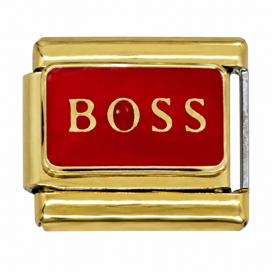 Red “BOSS” Gold Italian Charm