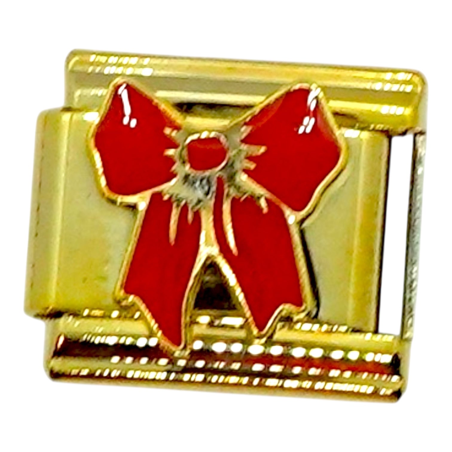 Red Bow Gold Italian Charm