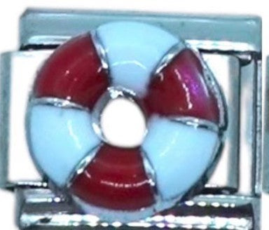 Red and White Life Preserver Italian Charm