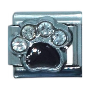 Rhinestone Paw Print Italian Charm