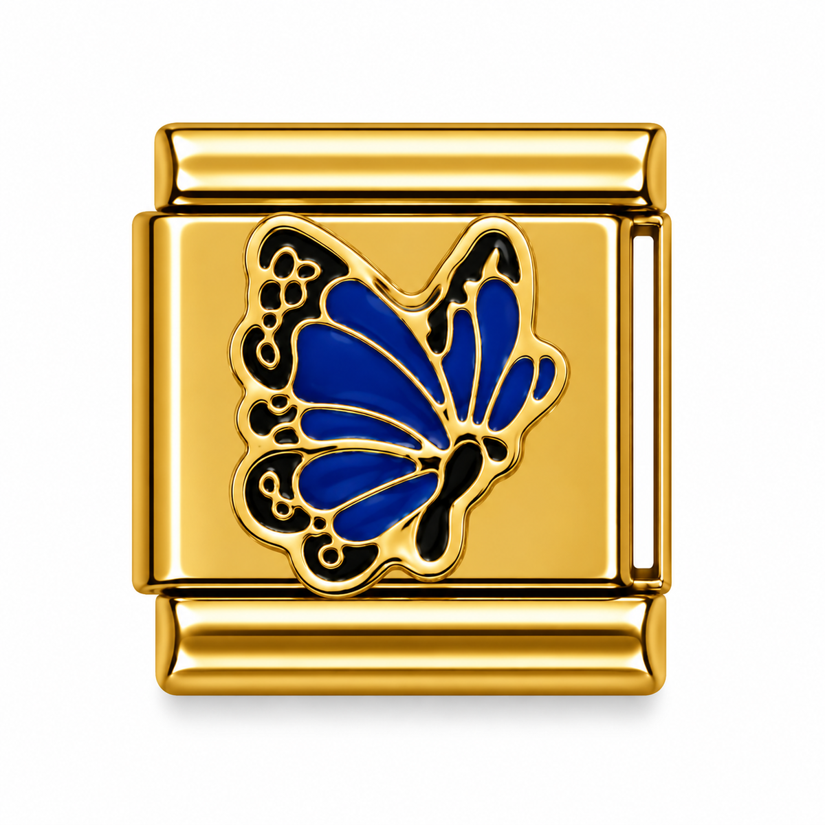 Royal Blue Butterfly Gold Italian Charm