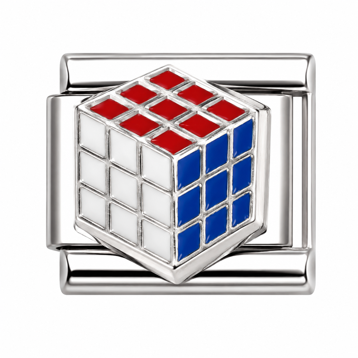 Rubik’s Cube Silver Italian Charm