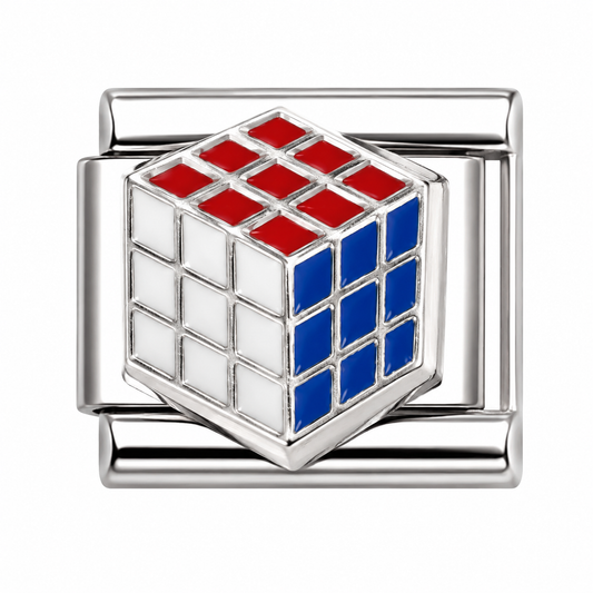 Rubik’s Cube Silver Italian Charm