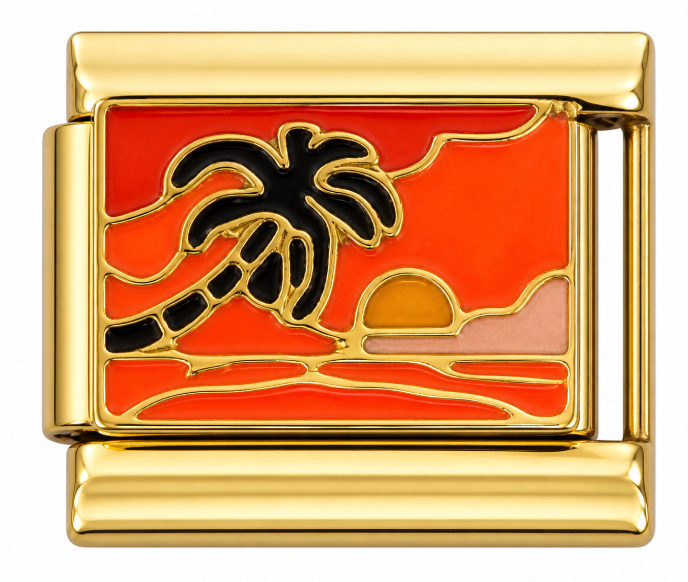 Sunset Beach Gold Italian Charm