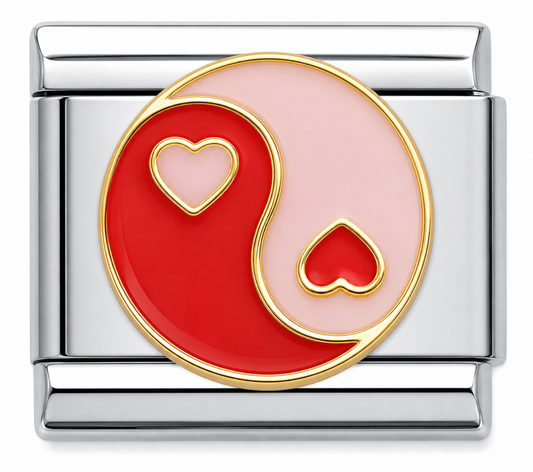 Pink Yin Yang Italian Charm