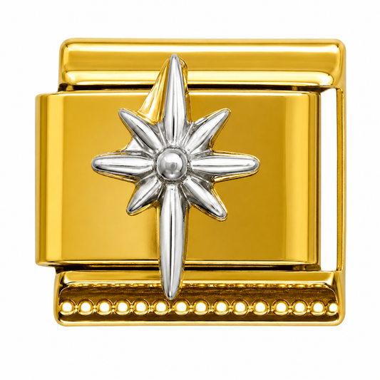 Silver Sparkle Gold Italian Charm
