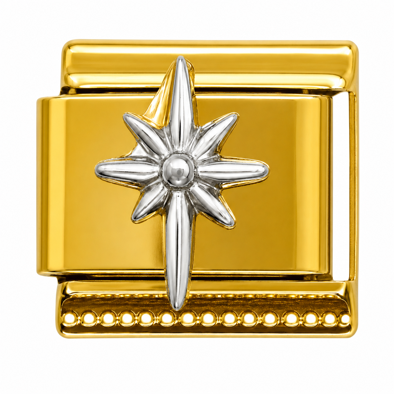Silver Sparkle Gold Italian Charm