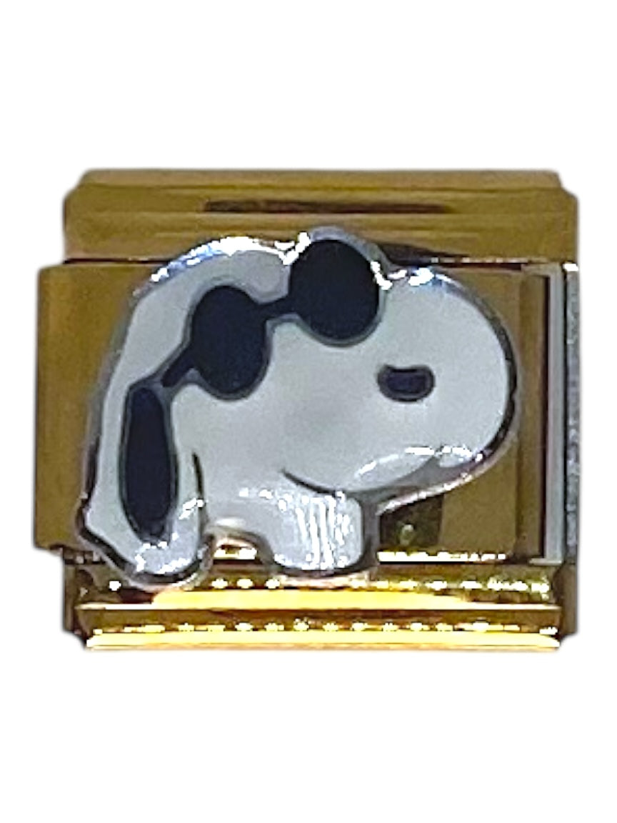 Snoopy Gold Italian Charm