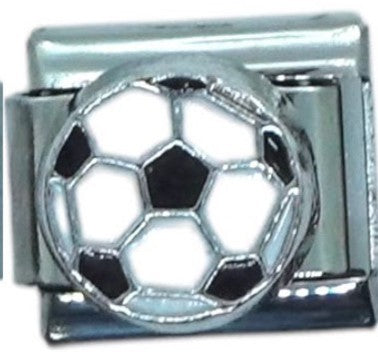 Soccer Ball Silver Italian Charm