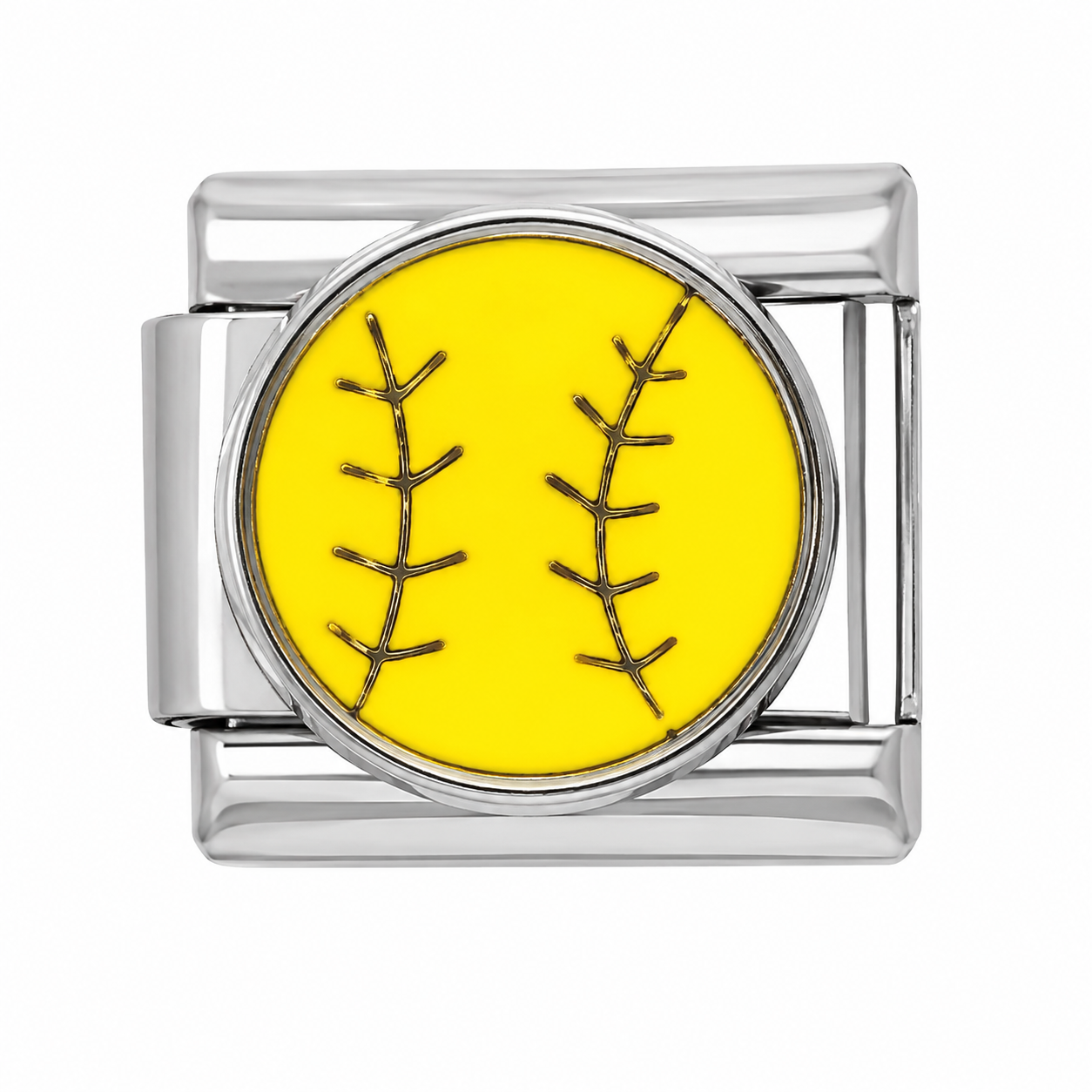 Softball Silver Italian Charm