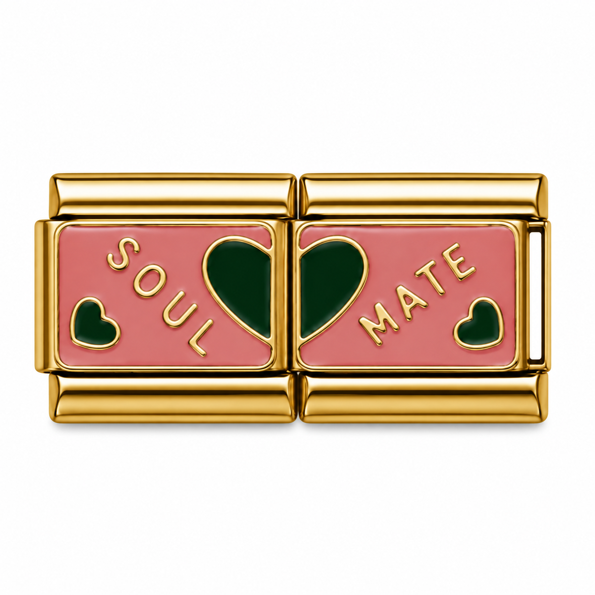Soul Mate Split Heart Gold Italian Charm