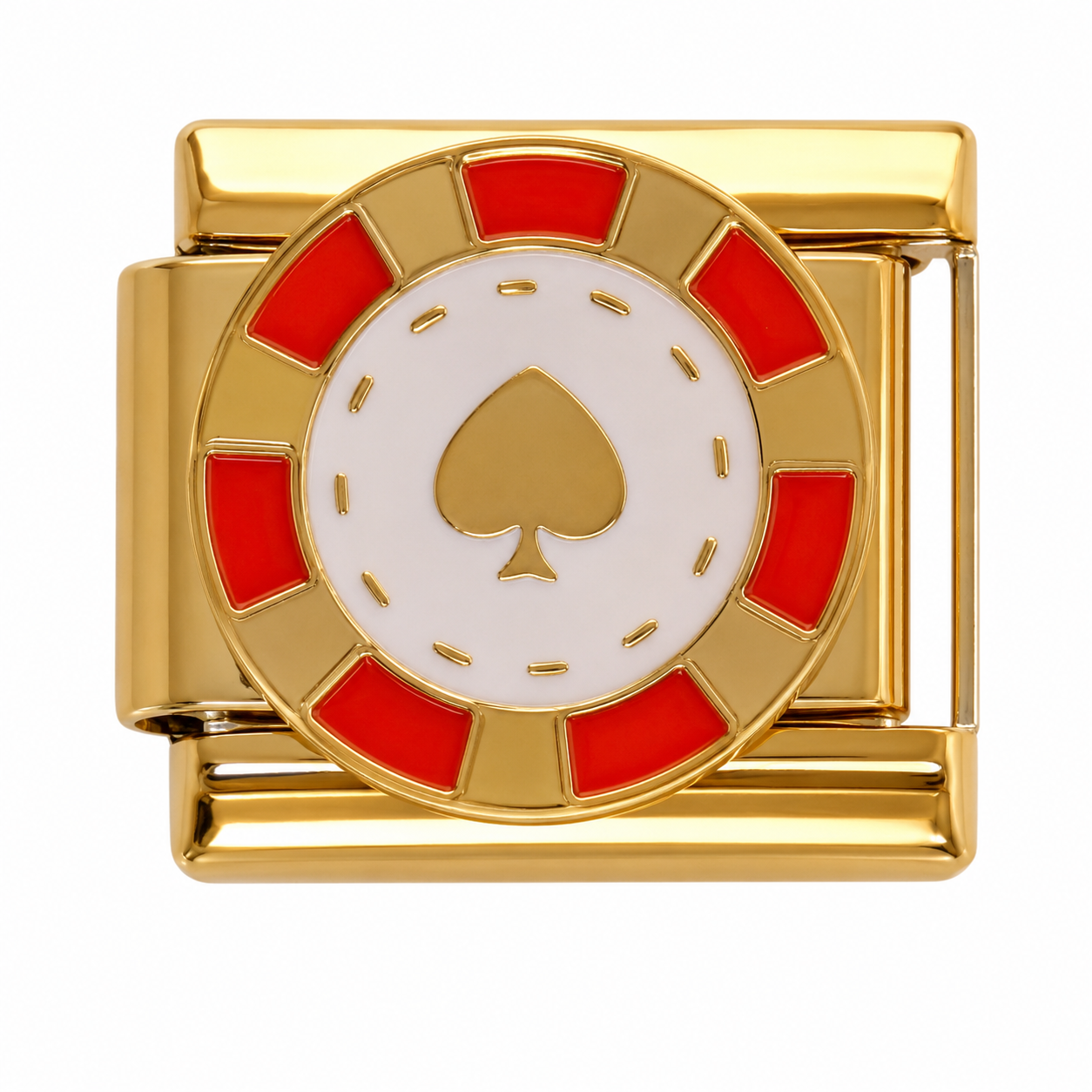 Spades Poker Chip Gold Italian Charm