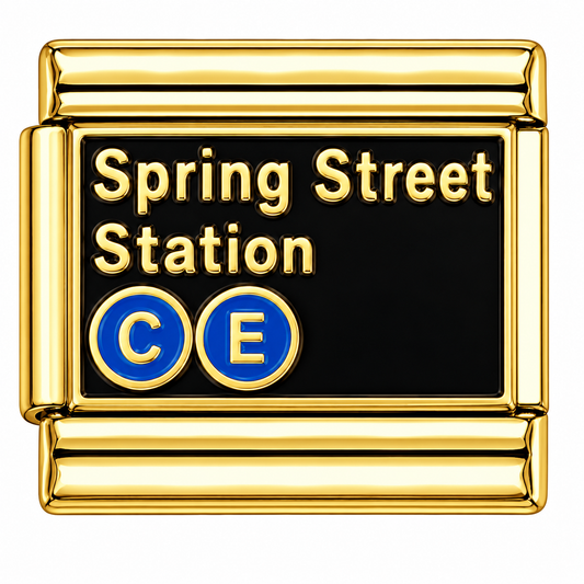 Spring Street Subway Station Gold Italian Charm