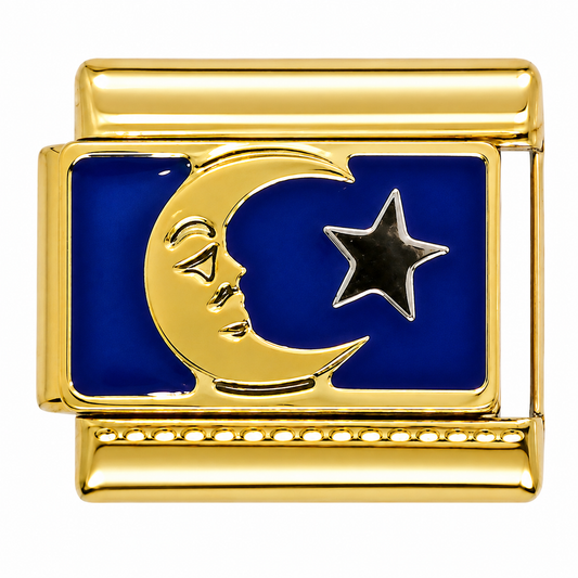 Star & Moon Italian Charm