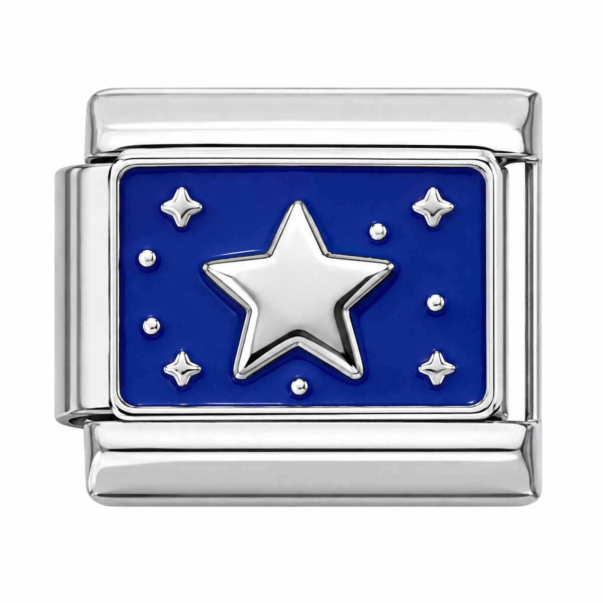 Starry Night Silver Italian Charm