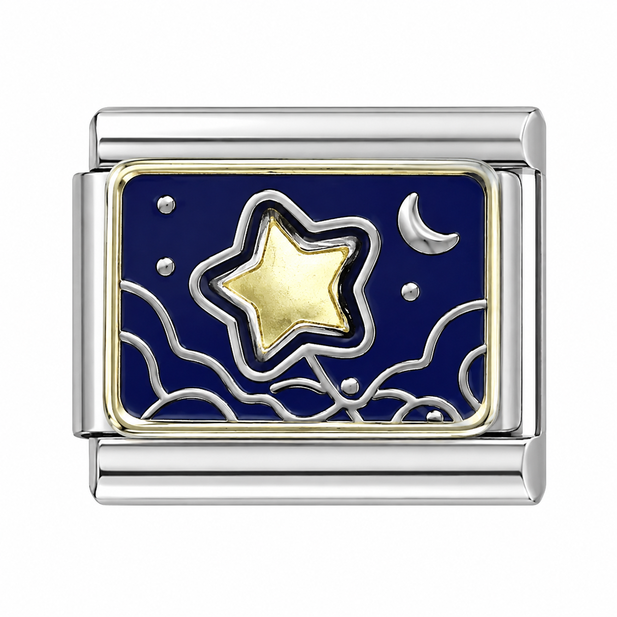 Starry Night Silver Italian Charm