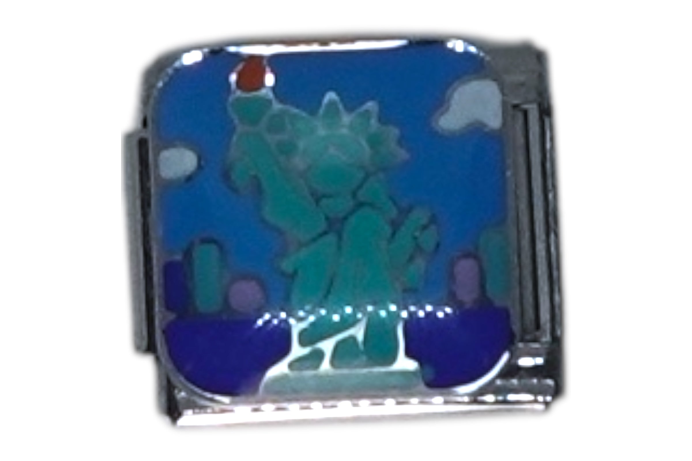 Statue of Liberty Skyline Silver Italian Charm