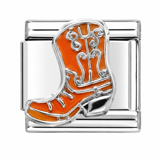 Stylish Cowboy Boot Silver Italian Charm