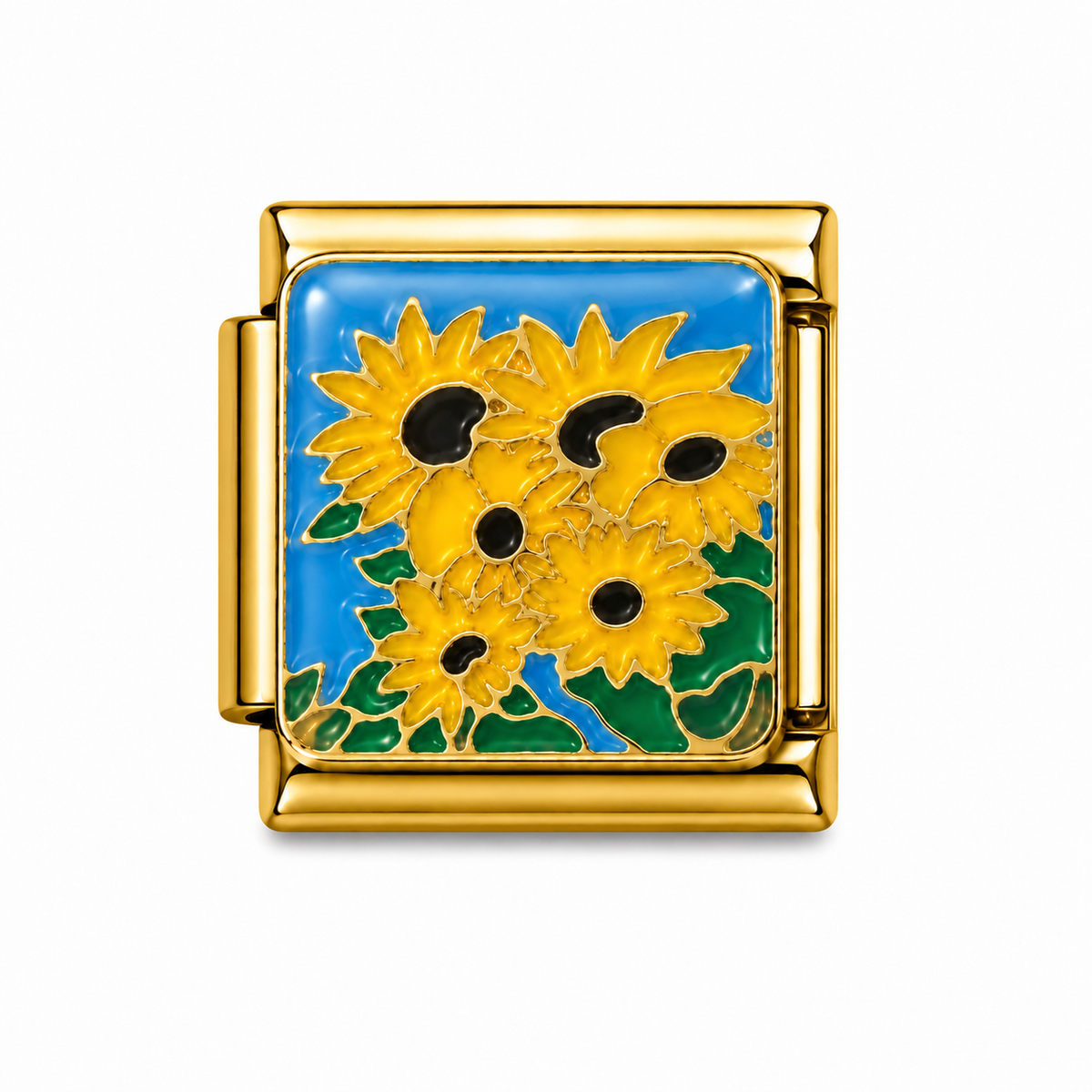 Sunflower Bouquet Blue Gold Italian Charm