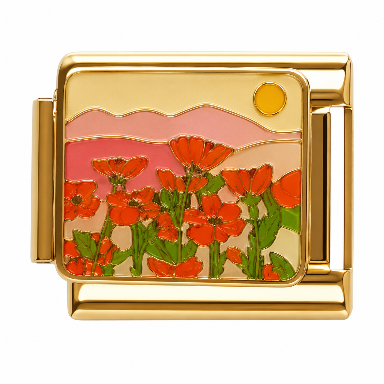 Sunset Meadow Gold Italian Charm