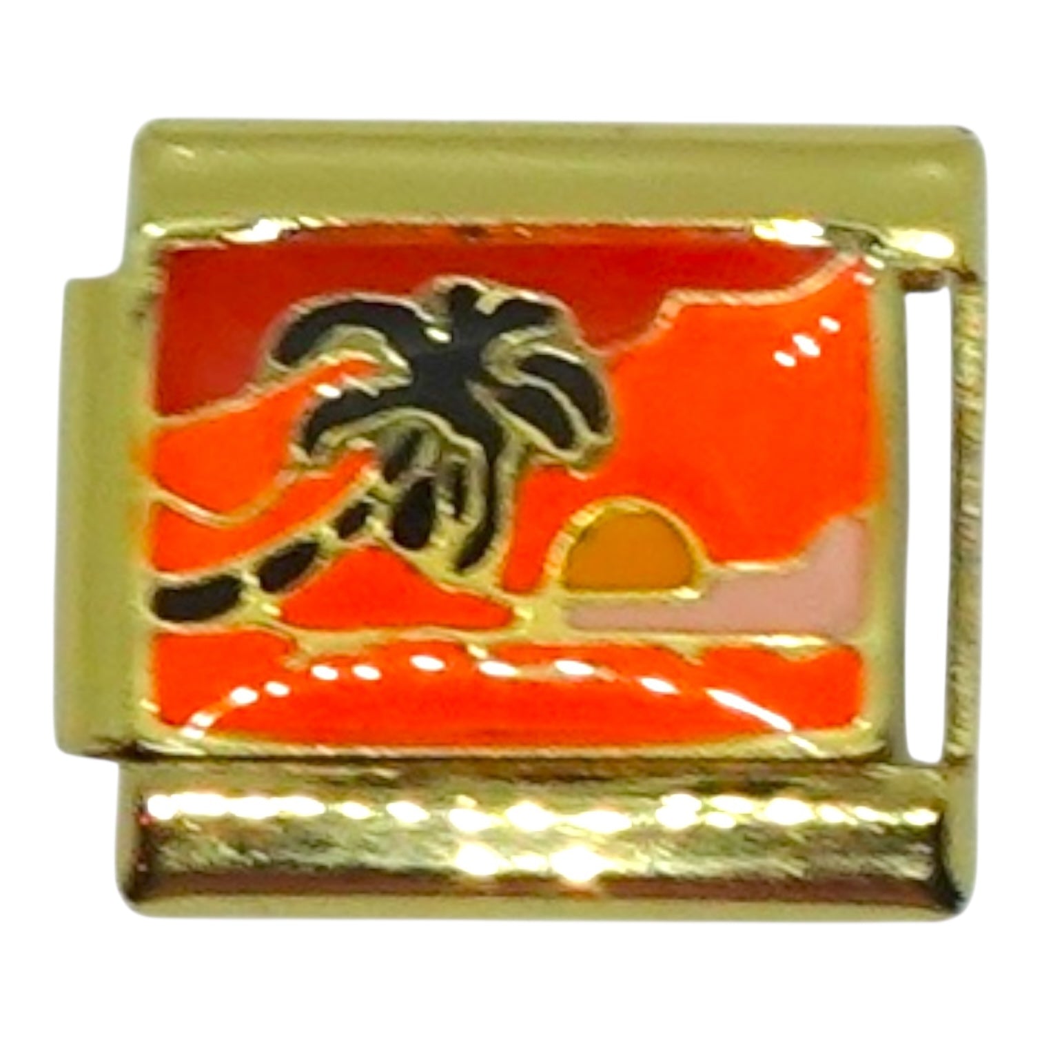 Sunset Beach Gold Italian Charm