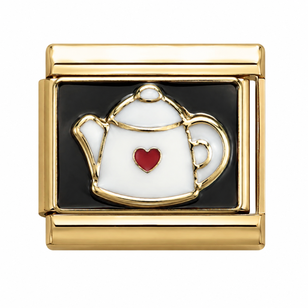 Teapot with Heart Gold Italian Charm