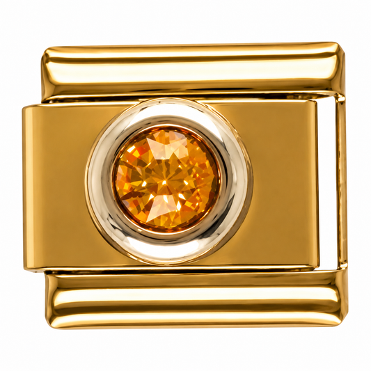 Topaz Birthstone Gold Italian Charm