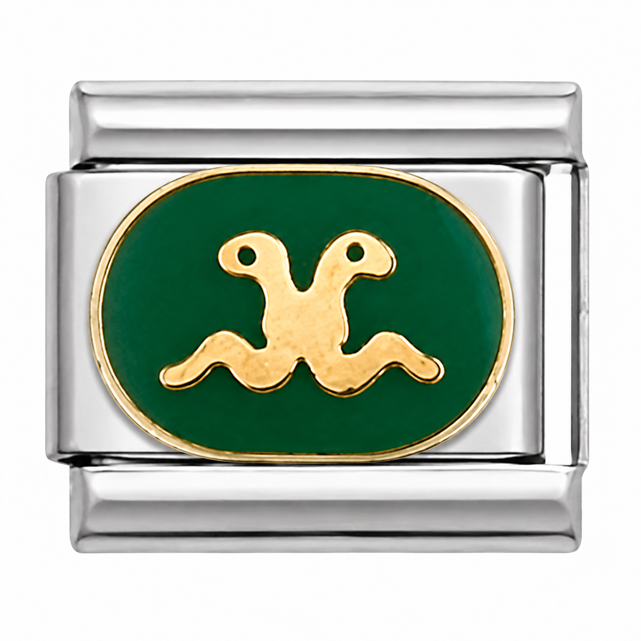 Twin Snakes Gold Italian Charm