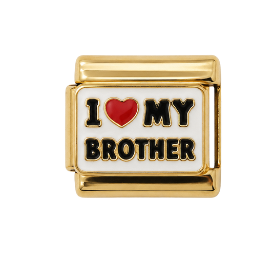 I ❤️ My Brother Gold Italian Charm
