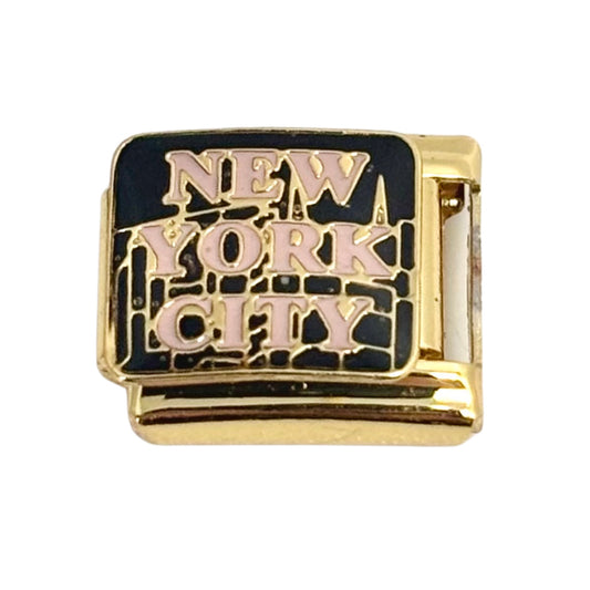New York City Gold Italian Charm